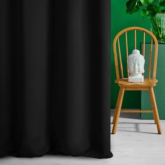 Dekorační krátký závěs s řasící páskou zatemňující PREMIUM BLACKOUT 14 140x160 cm černá (cena za 1 kus) MyBestHome