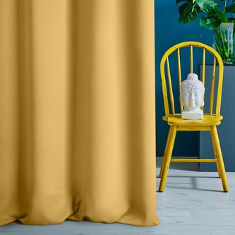 Dekorační krátký závěs s řasící páskou zatemňující PREMIUM BLACKOUT 21 140x160 cm mustard/hořčicová (cena za 1 kus) MyBestHome