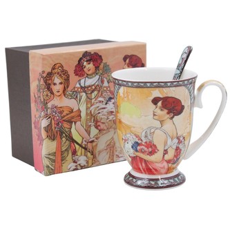 HOME ELEMENTS Hrnek 280 ml, se lžičkou, Mucha Léto