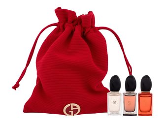Giorgio Armani Si parfémovaná voda Si 7 ml + parfémovaná voda Si Passione Éclat 7 ml + parfémovaná voda Si Intense 7 ml + pytlík na kosmetiku