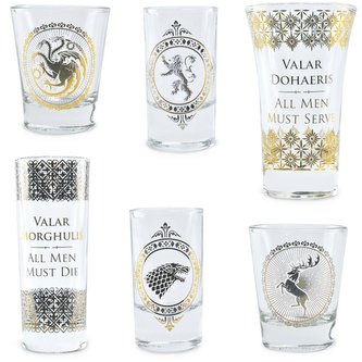Sklenice štamprle Game of Thrones|Hra o trůny: Set 6 kusů (objem 2 x 50 ml,2 x 75 ml,2 x 100 ml)