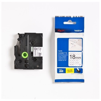 Brother TZ-SE4, 18mm x 8m, bílý tisk/černý podklad, originální páska