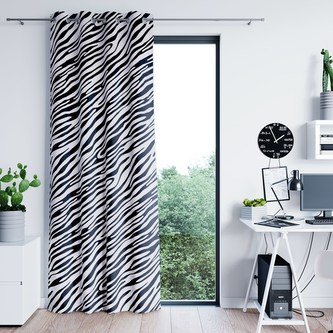 Dekorační vzorovaný závěs FUNNY černá/bílá 140x250 cm  (cena za 1 kus) MyBestHome