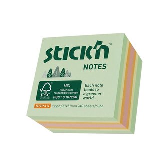 Notes samoprzylepny 51x51mm 4 kolory pastel 250k.