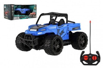 Auto RC buggy pick-up terénní modré 22cm plast 27MHz na baterie se světlem v krabici 30x14x16cm Auto RC buggy pick-up terénní modré 22cm plast 27MHz na baterie se světlem v krabici 30x14x16cm