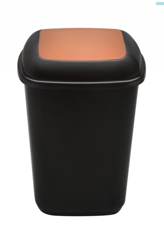 Odpadkový koš na tříděný odpad 28 l s víkem - hnědý, bio odpad