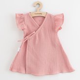 Letní kojenecké mušelínové šaty New Baby Soft dress růžová - velikost 80 (9-12m)