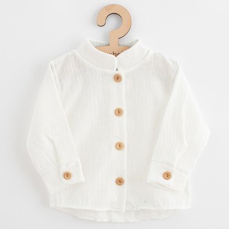 Kojenecká mušelínová košile New Baby Soft dress béžová - velikost 62 (3-6m)