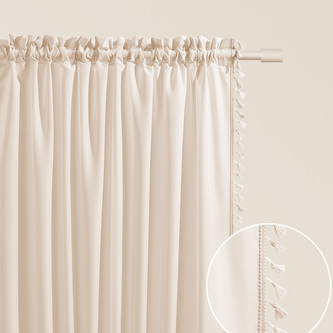 Dekorační závěs s řasící páskou BOHO LARA TAPE světle krémová 140x250 cm (cena za 1 kus) MyBestHome