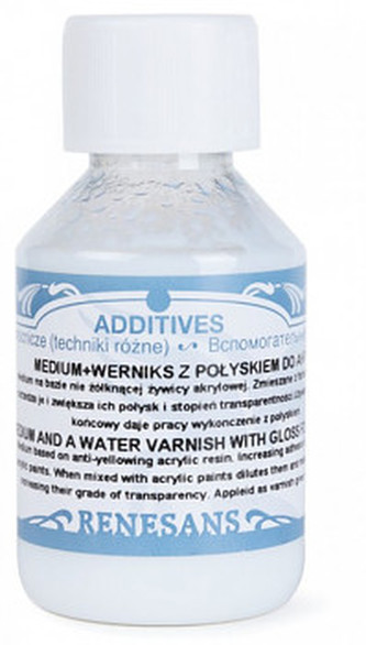 Medium a lesklý lak pro akryl Renesans 1000ml