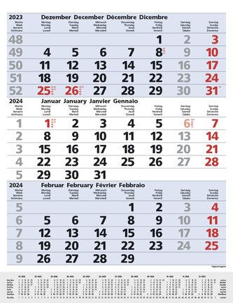 3-Monats-Planer Comfort Blau 2024