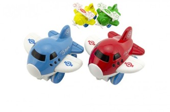 Letadlo kov 8cm 4 barvy na setrvačník