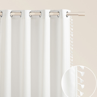 Dekorační závěs BOHO LARA RING bílá 140x250 cm (cena za 1 kus) MyBestHome