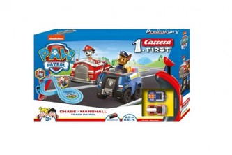 Autodráha Carrera First Paw Patrol/Tlapková Patrola 3,5m plast +2 auta na bat. v krabici 50x30x8cm