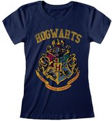 Dámské tričko Harry Potter: Hogwarts Faded (M) modrá bavlna