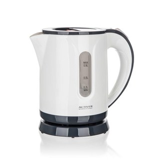 ACTIVER Konvice plastová SOLLA 0,8 l, 900-1100W, otočná o 360st., bílo-šedá