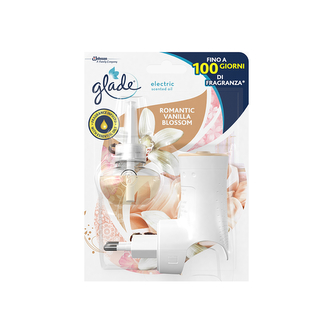 Glade Electric Scented Oil Romantic Vanilla Blossom elektrický osvěžovač vzduchu strojek + náplň 20 ml