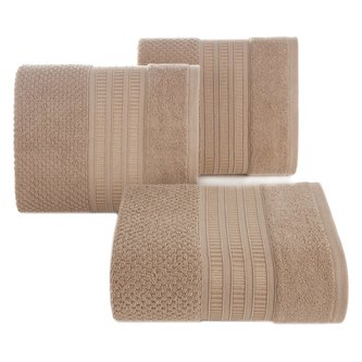 Bavlněný froté ručník s proužky ROSSI 50x90 cm, béžová, 500 gr Mybesthome