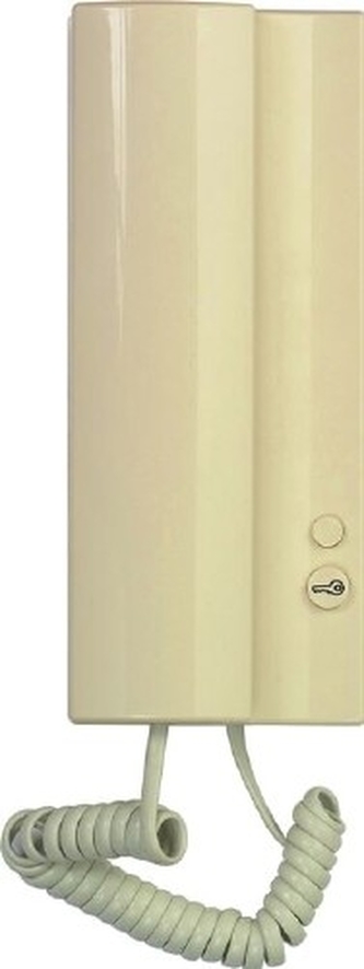 Domácí telefon Tesla Elegant s bzučákem a 1 tlačítkem el. zámku, slonová kost