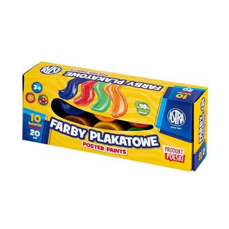 Farby plakatowe 10 kolorów 20ml ASTRA