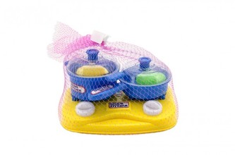 Sada nádobí s vařičem plast 17x12cm v síťce