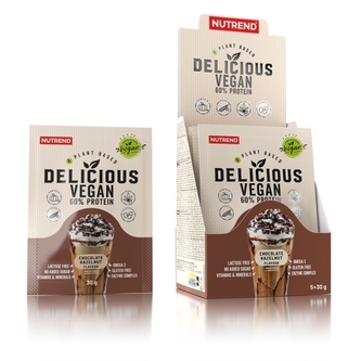 Nutrend Delicious Vegan 60% Protein 30 g chocolate hazelnut (čokoláda-oříšek)