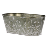 Truhlík z kovu na květiny  - barva zelená.