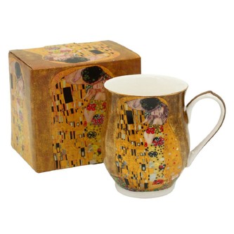 HOME ELEMENTS Hrnek 350 ml, Klimt, Polibek zlatý