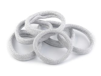 Gumičky do vlasů - stříbrná 6 ks