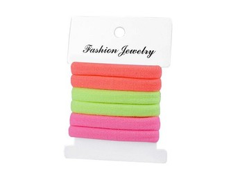 Sada gumiček do vlasů s lurexem neonová 6 ks