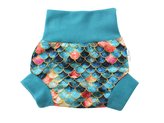 Natahovací svrchní kalhotky PUL - Třpytivé šupiny__VELIKOST:S (4-7kg)