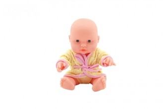 Miminko panenka měkké tělo v župánku plast 25cm 2 barvy v sáčku