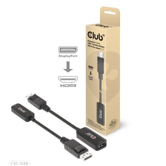 Club3D Adaptér aktivní DisplayPort 1.4 na HDMI 4K120Hz/8K60Hz HDR (M/F), černá Club3D Adaptér aktivní DisplayPort 1.4 na HDMI 4K120Hz/8K60Hz HDR (M/F), černá