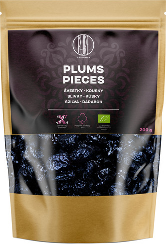 BrainMax Pure Švestky kousky BIO, 200 g / EXP.