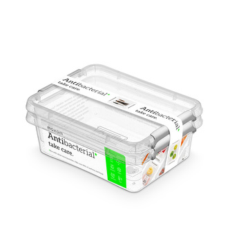 antibakter.box  1,15 l -sada-2ks, 19,5x15x8cm, transp.plast