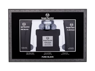 Sergio Tacchini Pure Black toaletní voda 100 ml + sprchový gel 100 ml + balzám po holení 100 ml