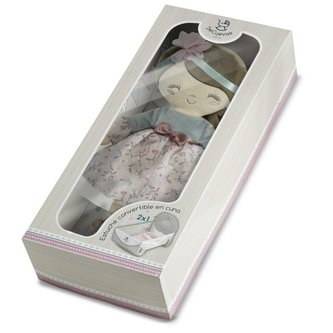 DeCuevas Plyšová panenka Provenza 36 cm s kolébkou