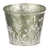 Obal na květiny kovový - barva zelená.