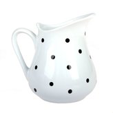Keramický džbán - bílý s černými puntíky, 500ml, 6/24