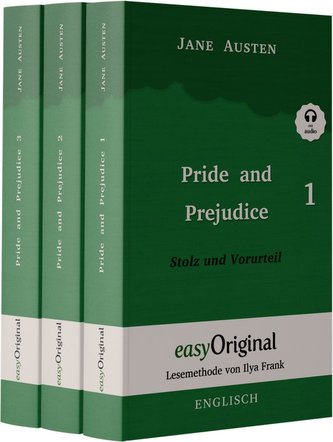 Pride and Prejudice / Stolz und Vorurteil - Teile 1-3 Softcover (Buch + 3 MP3 Audio-CD) - Lesemethode von Ilya Frank - Zweisprac