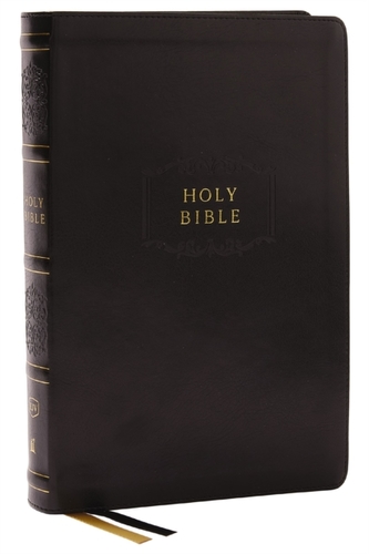 KJV Holy Bible, Center-Column Reference Bible, Leathersoft, Black, 73,000+ Cross References, Red Letter, Thumb Indexed,