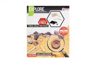 Sada archeolog s fosílií dřevo/plast s doplňky v krabičce 17,5x21x6cm