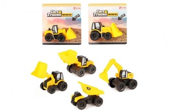 Auto stavební stroje plast 10cm 4 druhy na výběr