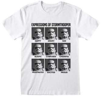 Pánské tričko Star Wars|Hvězdné války: Expressions Of Stormtrooper (M) bílá bavlna