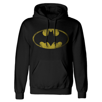 Pánská mikina DC Comics|Batman: Distressed Jumbo Logo (XL) černá bavlna polyester