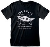 Pánské tričko Star Wars|Hvězdné války TV seriál The Mandalorian: Force Is Strong (XL) černé bavlna