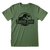 Pánské tričko Jurassic Park|Jurský park: Mono Logo (L) zelené bavlna