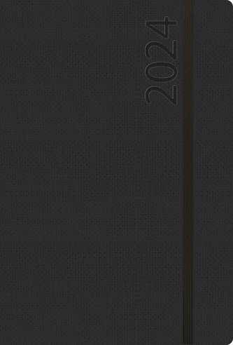 Buchkalender Struktur schwarz 2024