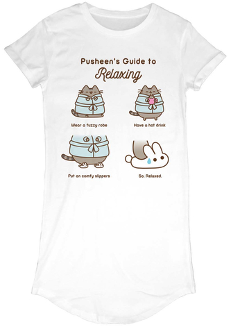 Dámské tričko Pusheen: Guide To Relaxing (S) bílá bavlna