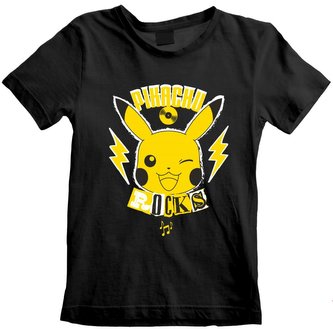 Dětské tričko Pokémon: Pikachu Rocks (5-6 let) černé bavlna